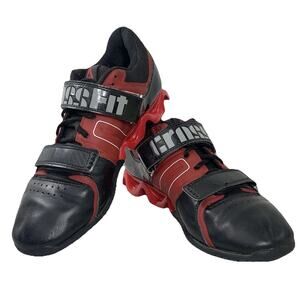 REEBOK Crossfit Lifter Plus 2.0 UForm Men 9.5 Black Red Weight Lifting Shoe VGUC